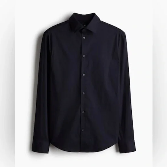 ✨ Black Slim-Fit Men’s Dress Shirt  ✨ - Picture 3 of 3